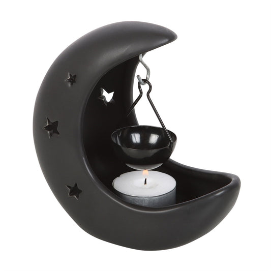 Black Crescent Moon Hanging Oil/Wax burner